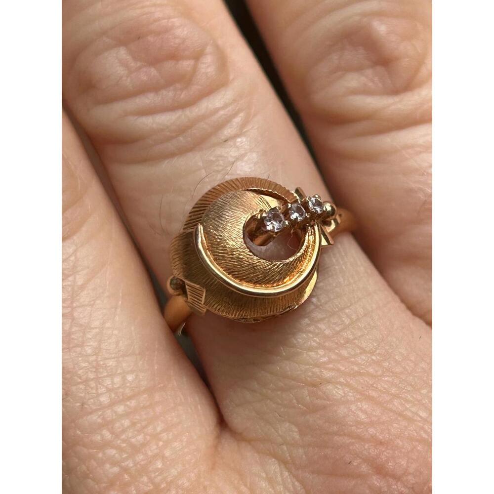 18k Solid Yellow Rose Gold Antique Portuguese ring size 9.5 Estate Vintage